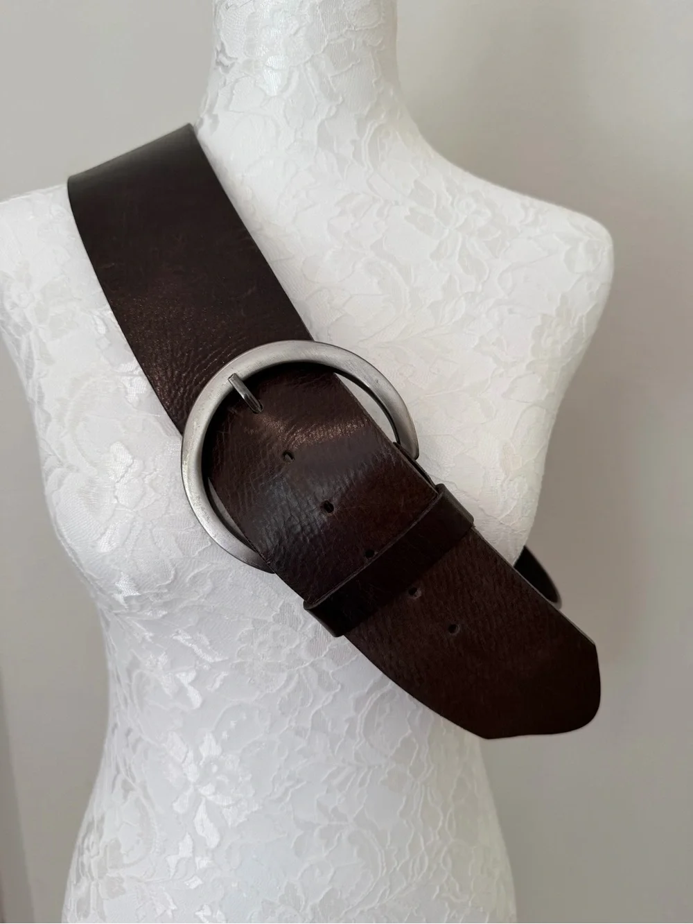 Ivan Grundahl Brown Leather Belt -3” Width Sz 95